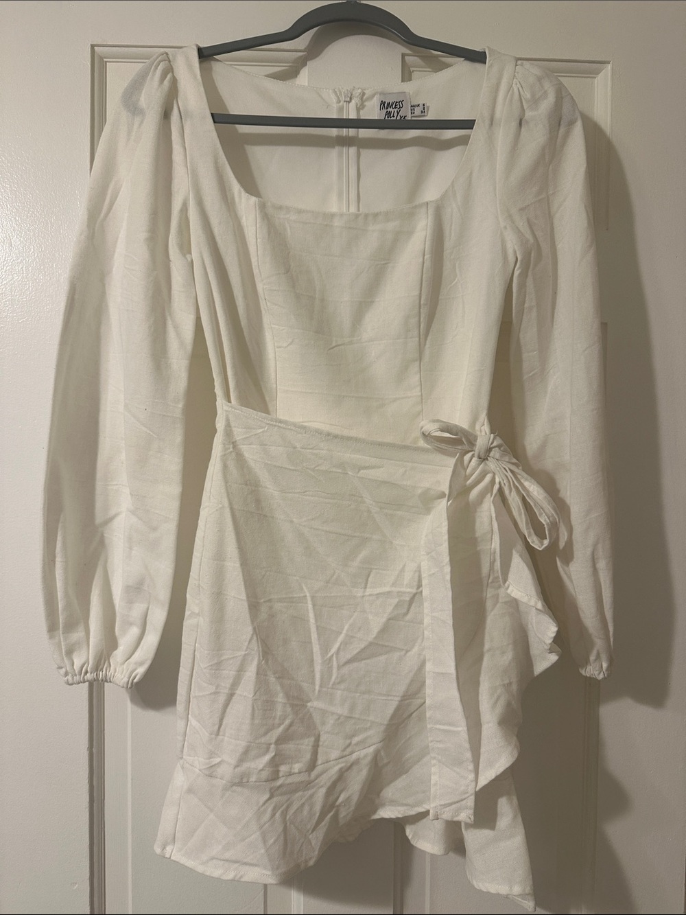 Princess Polly White Wrap-Style Mini Dress